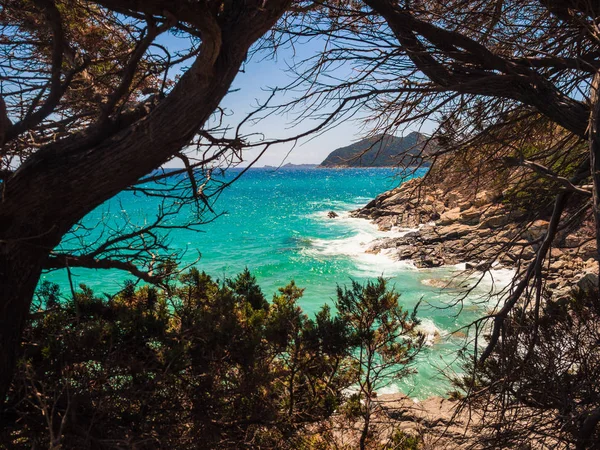 Transparent and turquoise sea in Cala Sinzias, Villasimius.