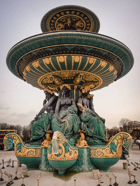 Detalhe da fonte da Place de la Concorde, Paris . — Fotografia de Stock