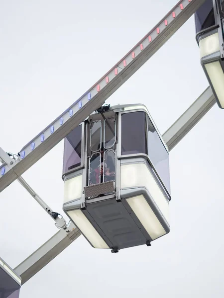 Detail of the cabs of the Ferris wheel installed in the Place de — Stock Photo, Image