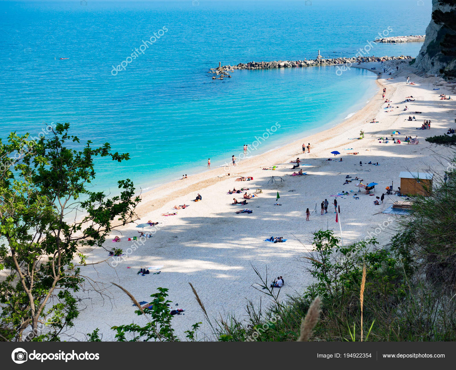 Strand von San Michele in Sirolo, Monte Conero, Italien ...