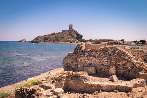 View of the archaeological site of Nora, Сардиния . — стоковое фото