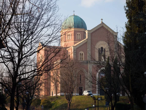 Katedra San Pietro Montegrotto Terme Nazwana Imieniem Świętych Pietro Elizeusza Obraz Stockowy