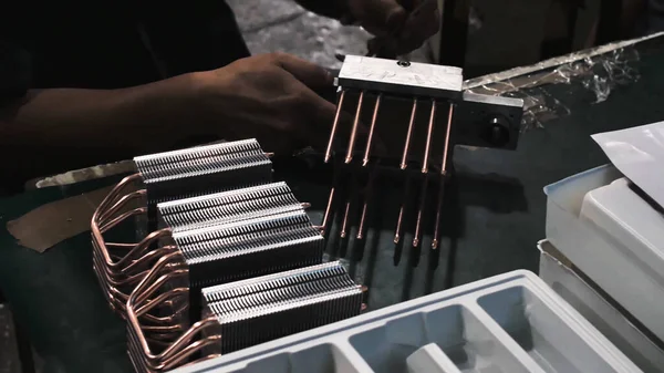 Verona Italy April 2016 Detail Manufacture Small Copper Aluminum Heat — Stock Photo, Image