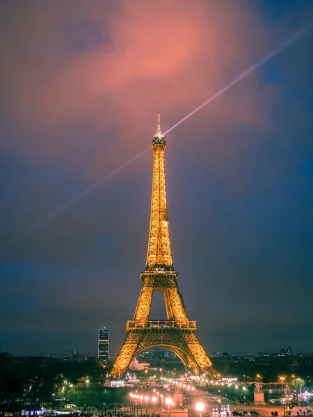 Paris Frankreich Januar 2018 Nachtpanorama Von Paris Mit Blick Auf — Stockfoto