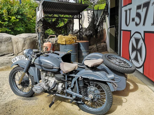 Verona Italy September 2019 Vintage Motorcycle Belonged Armed Forces Third — Stock Photo, Image