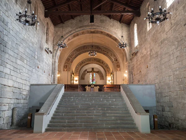Abbadia San Salvatore Itália Abril 2019 Interior Abadia Medieval Escadaria Fotografias De Stock Royalty-Free