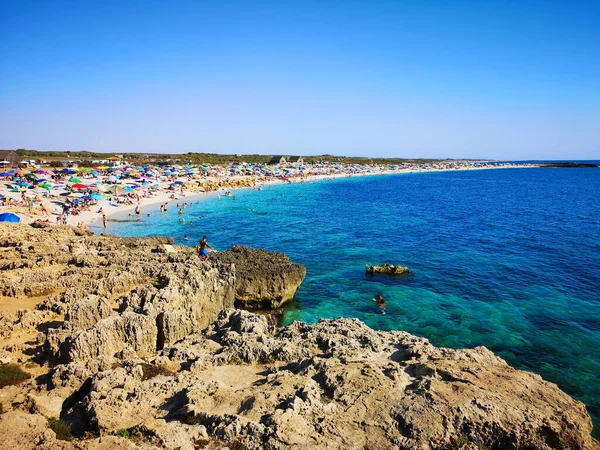 Villasimius Italy August 2017 Transparent Turquoise Sea Villasimius Sardinia Italy — Stock Photo, Image