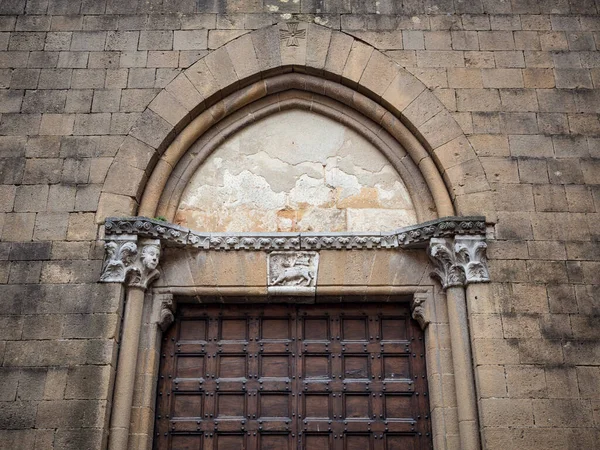 Detalle Del Arco Del Imponente Portal Del 1200 Iglesia San — Foto de Stock