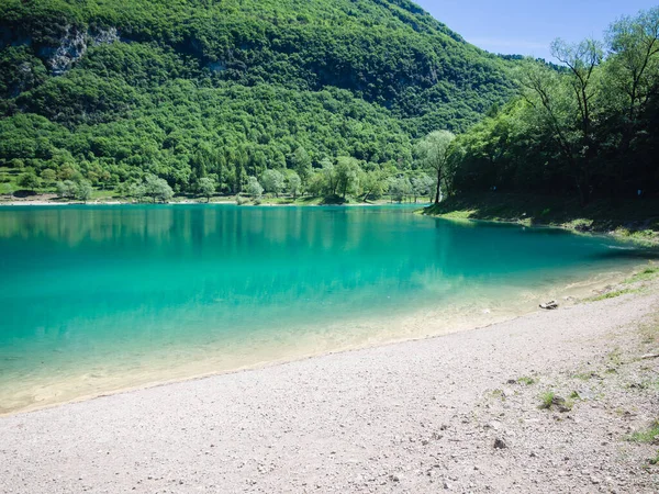 Panorama Lac Tenno Entouré Montagnes Italiennes — Photo