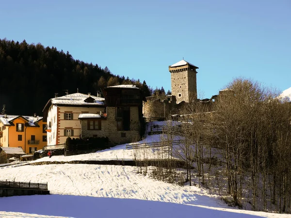San Michele Kalesi Nin Kış Manzarası Talya Nın Trentino Alto — Stok fotoğraf