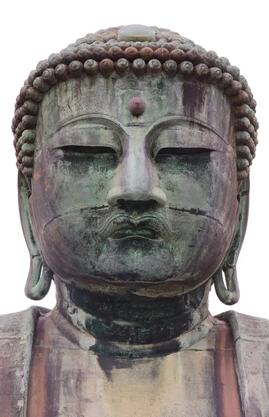 Retrato do Daibutsu, a famosa grande estátua de bronze buddha colocada no Templo Kotokuin em Kamakura, Japão — Fotografia de Stock