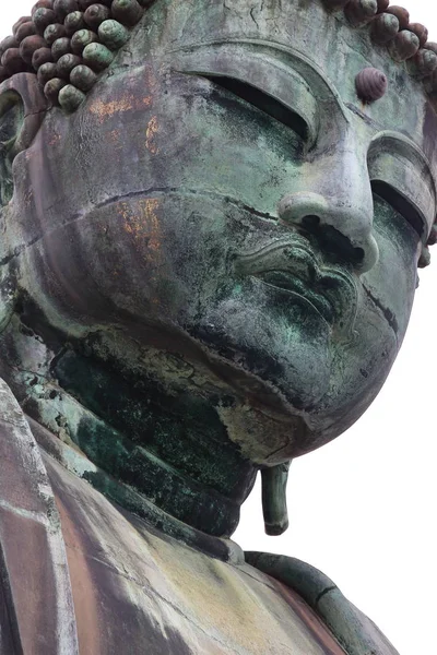 Retrato do Daibutsu, a famosa grande estátua de bronze buddha colocada no Templo Kotokuin em Kamakura, Japão — Fotografia de Stock