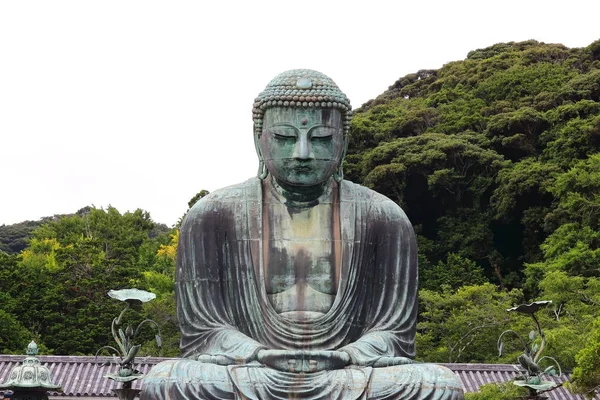 Портрет Дайбуцу, знаменитой бронзовой статуи Будды, установленной в храме Котокуин в Камакуре, Япония — стоковое фото