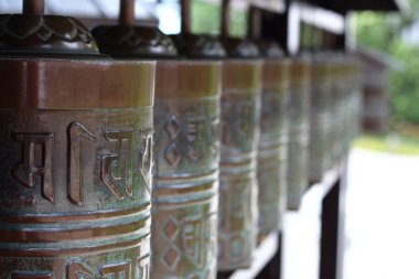 Detay bakır Budist dua silindir Kodaiji Tapınağı, Kyoto, Japonya.