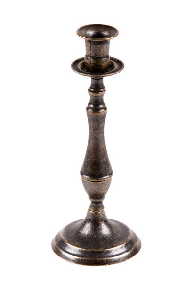 Bronze candle holder on a white background