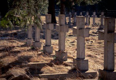Eski askeri mezarlığı Doğu Avrupa'da. Birinci Dünya Savaşı anısına