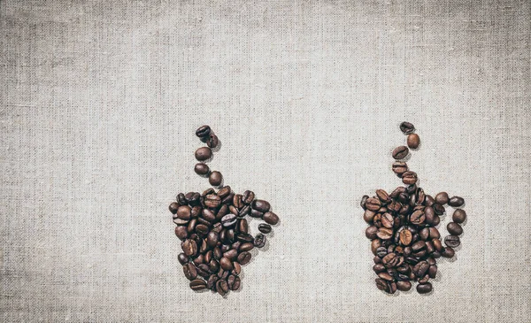 Un par de tazas de café. El menú de decoración en la cafetería — Foto de Stock