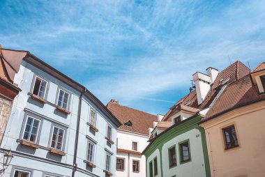 Kemer köprü ve esk Krumlov tarihi çek kasabası. Güzel eski mimari Çek Cumhuriyeti