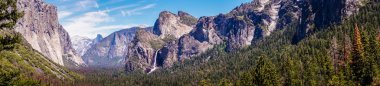 Yaz gezisi için Yosemite Milli Parkı. Parkta pitoresk Panoraması