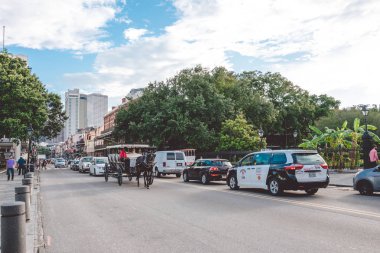 Modern New Orleans Panoraması. New Orleans eski pitoresk alanı. Eski Fransız Mahallesi, Merkez