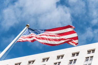 ABD kültür öznitelikleri. Los Angeles belediye binasının arka plan karşı Amerikan devlet bayrak