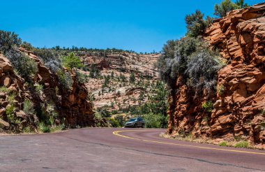 Otoyol Zion National Park, Utah, ABD. Yaz macera