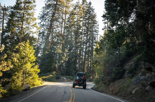 Γραφική δασικός δρόμος στο εθνικό πάρκο Sequoia, Καλιφόρνια, ΗΠΑ — Φωτογραφία Αρχείου