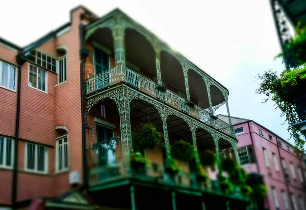 Antiguas Mansiones Coloniales Bourbon Street Nueva Orleans Luisiana —  Fotos de Stock