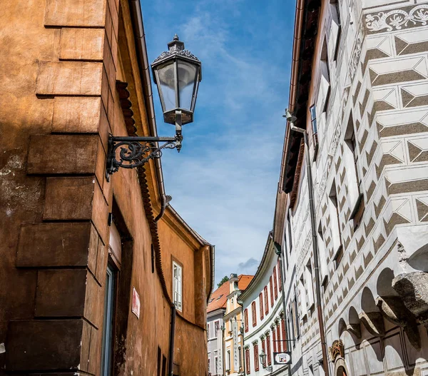 Ősi Város Cesky Krumlov Csehország Színes Középkori Utcákon — Stock Fotó