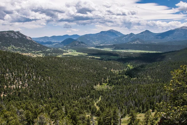 Wildnis Von Colorado Usa Felsigen Gebirgsnationalpark Nadelwald Hochgebirgstal — Stockfoto