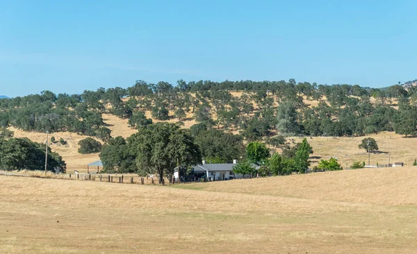 Pittoreska Gård Bland Kullarna Sommaren Landsbygden Kalifornien Usa — Stockfoto