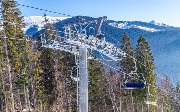 Modern Ski Lift Ski Resort Carpathians Winter Holidays Europe — Stock Photo, Image