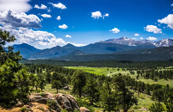 Panoramy Górskie Szczyty Rocky Mountain National Park Colorado Natura Ameryka — Zdjęcie stockowe