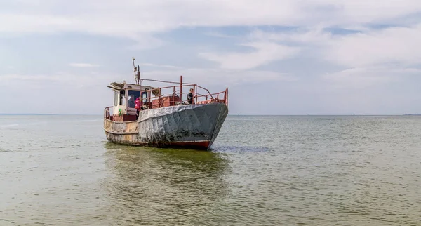 Pesca Río Dniéper Europa Del Este Arrastreros Marineros Pesca Antiguos — Foto de Stock