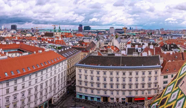 Wien Österreich Juli 2019 Farbenfrohe Aussicht Auf Den Steppenhansplatz Und — Stockfoto
