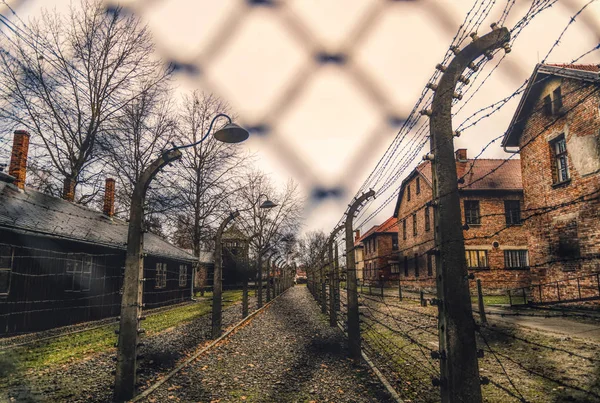 Území Nacistického Koncentračního Tábora Osvětim Birkenau Polsku Holocaust Evropě — Stock fotografie