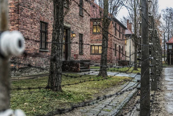 Område För Det Nazistiska Koncentrationslägret Auschwitz Birkenau Polen Förintelsen Europa — Stockfoto