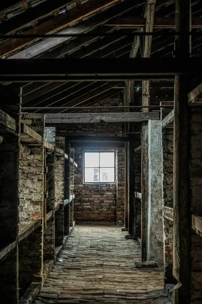 Територія Нацистського Концтабору Освенцім Біркенау Польщі Голокост Європі — стокове фото