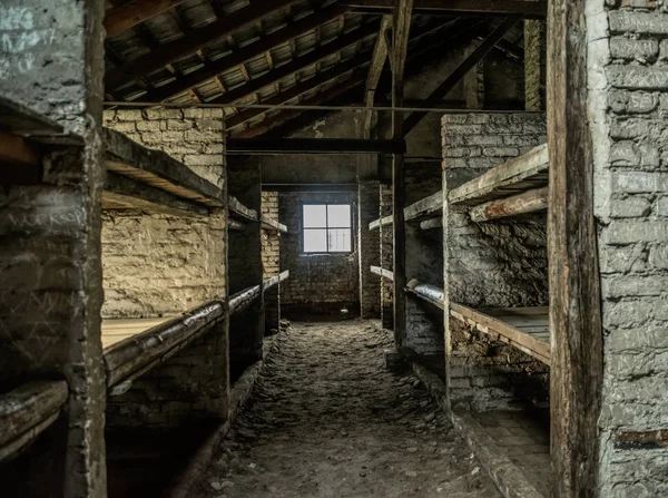 Polonya 'daki Auschwitz-Birkenau Nazi toplama kampının bölgesi. Avrupa 'da soykırım