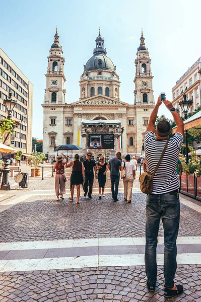 Budapest Hungary July 2019 Majestic Facade Old Stephen Basilica Budapest — Stock Photo, Image