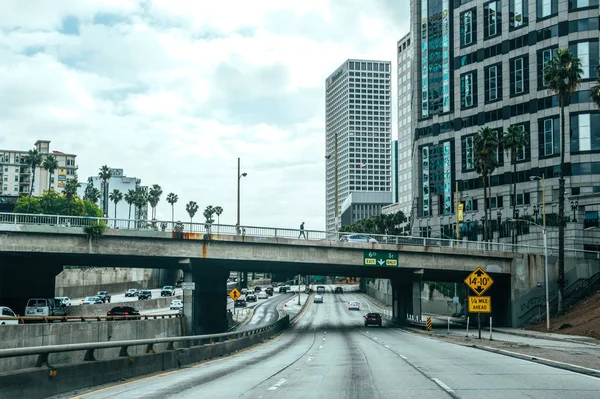 Los Ángeles California Estados Unidos Junio 2017 Edificios Rascacielos Autopistas — Foto de Stock