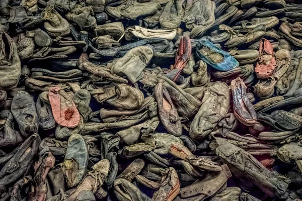 Auschwitz Polônia Novembro 2019 Sapatos Pessoas Mortas Evidências Terror Nazista — Fotografia de Stock