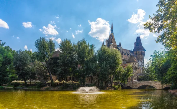 Budapest Hungary August 2019 Romantic Decorative Medieval Vajdahunyad Castle Varoshliget — Stock Photo, Image