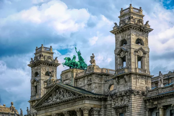 Budapest Ungarn August 2019 Fassade Des Historischen Luxusgebäudes Des Ethnographischen — Stockfoto