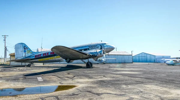 Lodi Califórnia Eua Junho 2017 Antique Douglas Pista Antigo Aeródromo — Fotografia de Stock