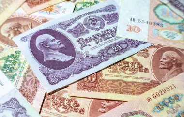 Sovyet rublesi. Eski Sovyetler Birliği 'nin parasal birimi.