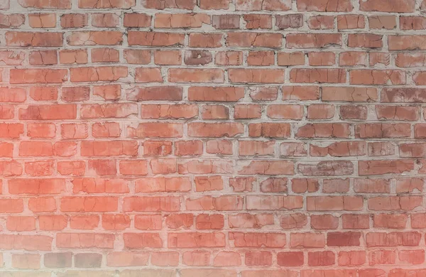 Oude Gebarsten Rode Bakstenen Muur — Stockfoto