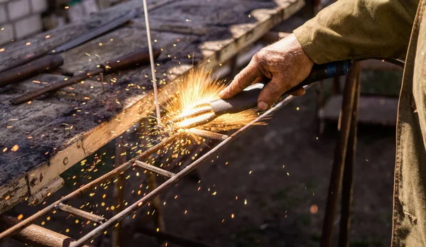 Village Workshop Forge Welding Spring Garden — Stock Photo, Image