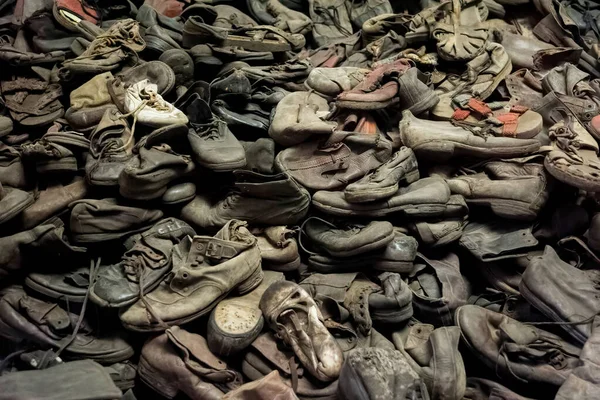 Auschwitz Polen November 2019 Schoenen Van Doden Bewijs Van Nazi — Stockfoto