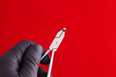 Tıbbi servis konsepti. Diş hekimi için profesyonel diş malzemesi.